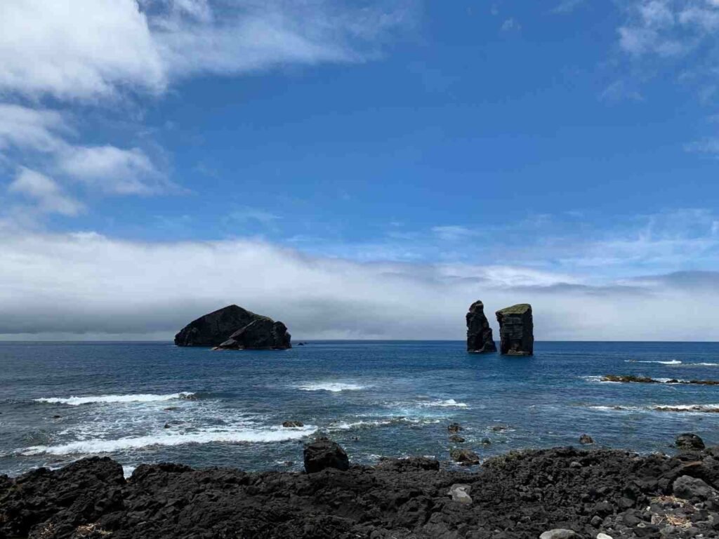 Historic waterfront architecture in Ponta Delgada on Sao Miguel Island Portugal